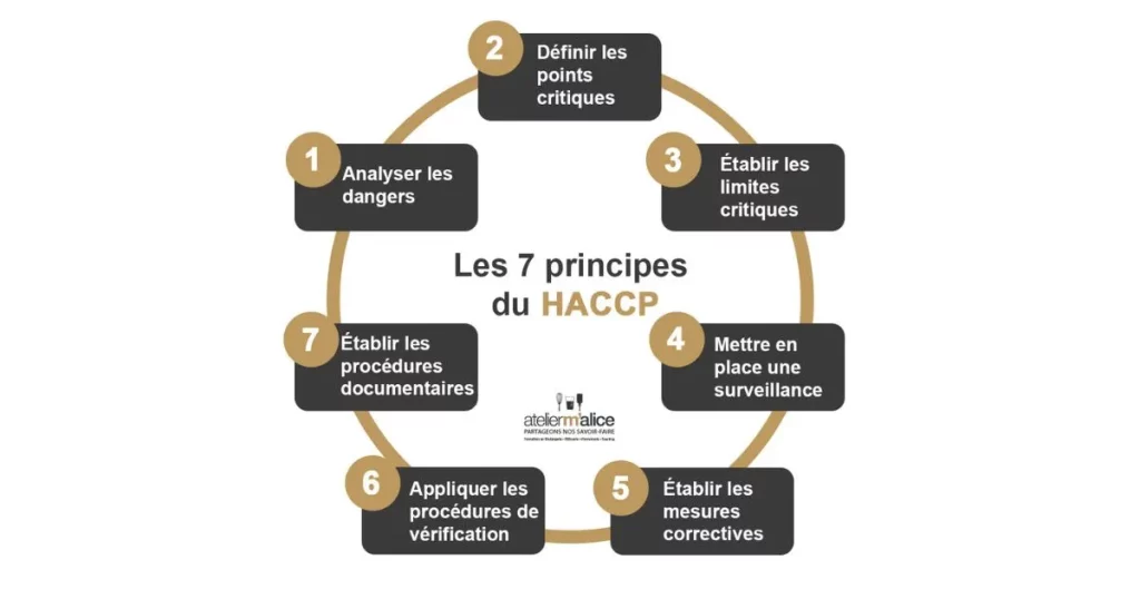 schéma des 7 principes du HACCP